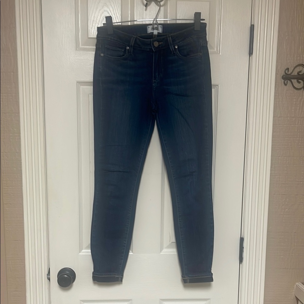 PAIGE Blue Skinny Jeans with Sleek Tapered Fit
